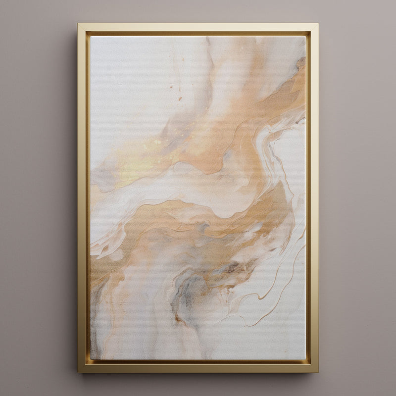 Canvas Wall Art Stretched Over Wooden Frame with Floating Frame and Gold Marble Painting CV4163 - Al Rugaib Furniture