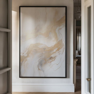 Canvas Wall Art Stretched Over Wooden Frame with Floating Frame and Gold Marble Painting CV4163 - Al Rugaib Furniture