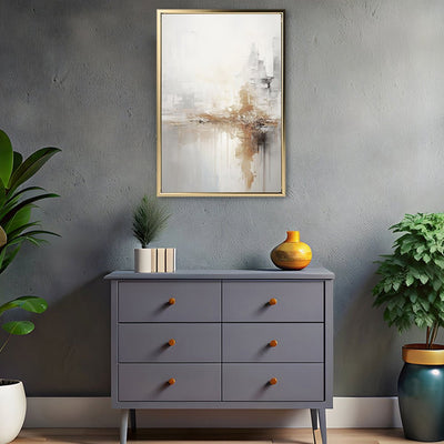 Canvas Wall Art Stretched Over Wooden Frame with Floating Frame and Gold Pattern Painting CV4164 - Al Rugaib Furniture