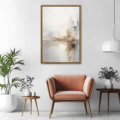 Canvas Wall Art Stretched Over Wooden Frame with Floating Frame and Gold Pattern Painting CV4164 - Al Rugaib Furniture