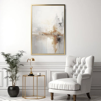 Canvas Wall Art Stretched Over Wooden Frame with Floating Frame and Gold Pattern Painting CV4164 - Al Rugaib Furniture