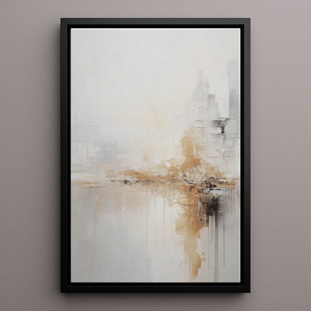 Canvas Wall Art Stretched Over Wooden Frame with Floating Frame and Gold Pattern Painting CV4164 Paintings & Pictures| LOWHA