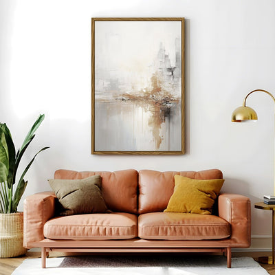 Canvas Wall Art Stretched Over Wooden Frame with Floating Frame and Gold Pattern Painting CV4164 - Al Rugaib Furniture