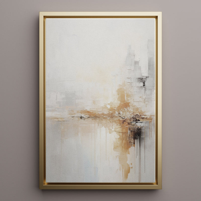 Canvas Wall Art Stretched Over Wooden Frame with Floating Frame and Gold Pattern Painting CV4164 - Al Rugaib Furniture