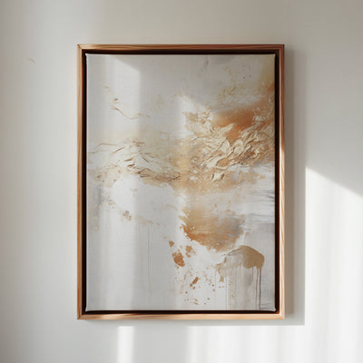 Canvas Wall Art Stretched Over Wooden Frame with Floating Frame and Gold Pattern Painting CV4165 - Al Rugaib Furniture