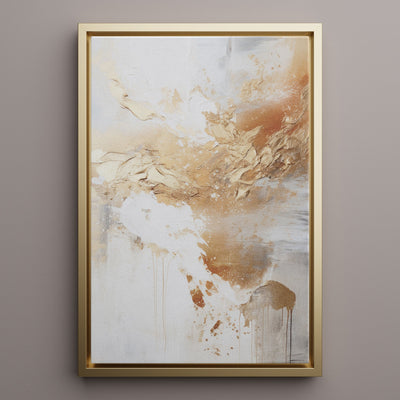 Canvas Wall Art Stretched Over Wooden Frame with Floating Frame and Gold Pattern Painting CV4165 - Al Rugaib Furniture