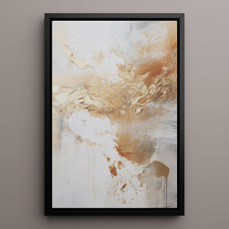 Canvas Wall Art Stretched Over Wooden Frame with Floating Frame and Gold Pattern Painting CV4165 - Al Rugaib Furniture