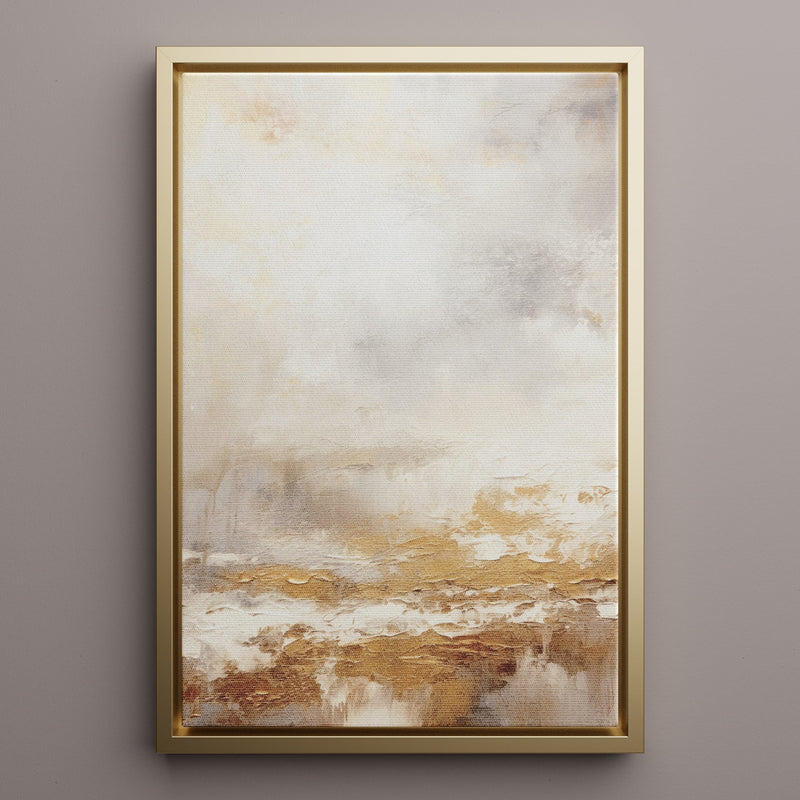 Canvas Wall Art Stretched Over Wooden Frame with Floating Frame and Gold Pattern Painting CV4166 - Al Rugaib Furniture