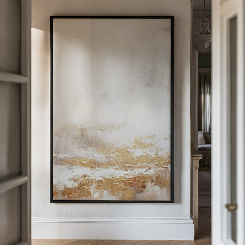 Canvas Wall Art Stretched Over Wooden Frame with Floating Frame and Gold Pattern Painting CV4166 - Al Rugaib Furniture