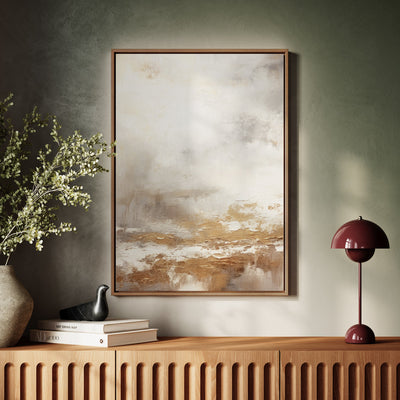 Canvas Wall Art Stretched Over Wooden Frame with Floating Frame and Gold Pattern Painting CV4166 - Al Rugaib Furniture