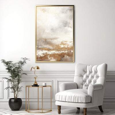 Canvas Wall Art Stretched Over Wooden Frame with Floating Frame and Gold Pattern Painting CV4166 - Al Rugaib Furniture