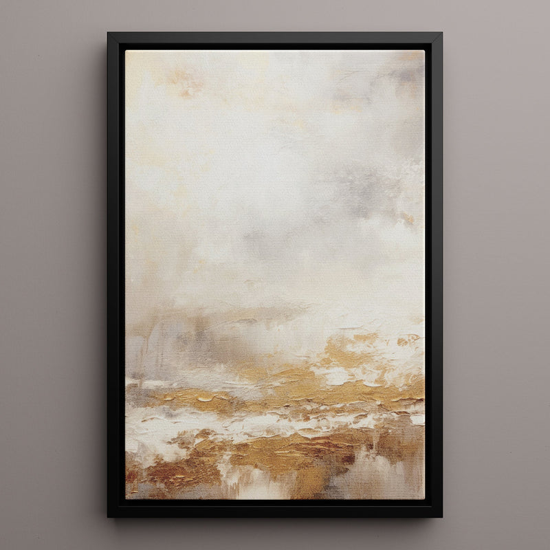 Canvas Wall Art Stretched Over Wooden Frame with Floating Frame and Gold Pattern Painting CV4166 - Al Rugaib Furniture