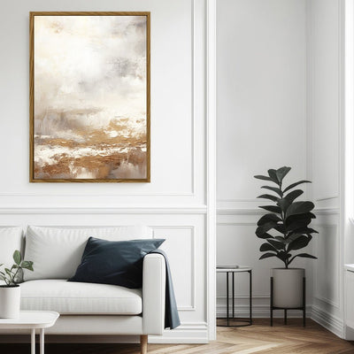 Canvas Wall Art Stretched Over Wooden Frame with Floating Frame and Gold Pattern Painting CV4166 - Al Rugaib Furniture