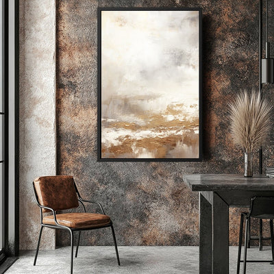 Canvas Wall Art Stretched Over Wooden Frame with Floating Frame and Gold Pattern Painting CV4166 - Al Rugaib Furniture