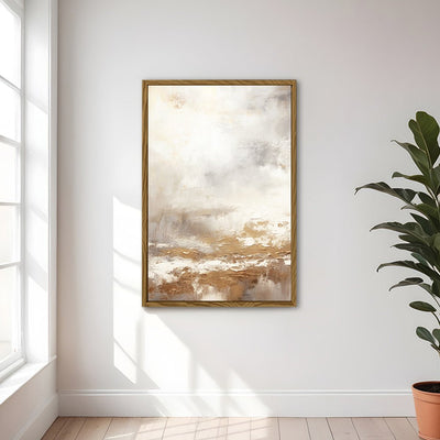 Canvas Wall Art Stretched Over Wooden Frame with Floating Frame and Gold Pattern Painting CV4166 - Al Rugaib Furniture