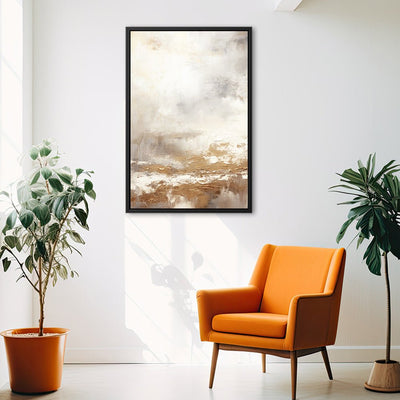 Canvas Wall Art Stretched Over Wooden Frame with Floating Frame and Gold Pattern Painting CV4166 - Al Rugaib Furniture