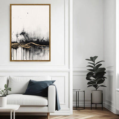 Canvas Wall Art Stretched Over Wooden Frame with Floating Frame and Gold Ray Painting CV4167 - Al Rugaib Furniture