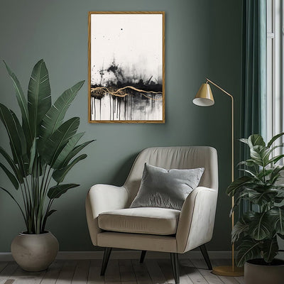 Canvas Wall Art Stretched Over Wooden Frame with Floating Frame and Gold Ray Painting CV4167 - Al Rugaib Furniture