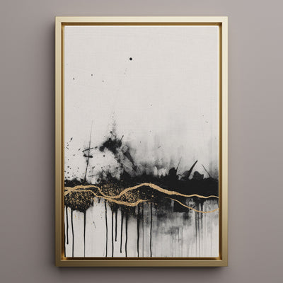 Canvas Wall Art Stretched Over Wooden Frame with Floating Frame and Gold Ray Painting CV4167 - Al Rugaib Furniture