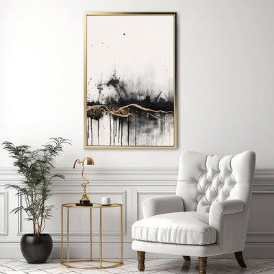 Canvas Wall Art Stretched Over Wooden Frame with Floating Frame and Gold Ray Painting CV4167 - Al Rugaib Furniture