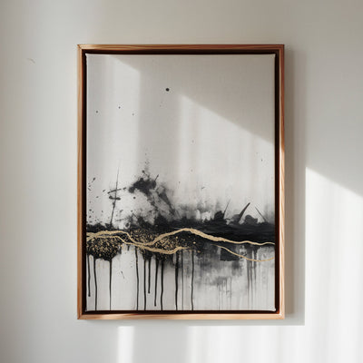 Canvas Wall Art Stretched Over Wooden Frame with Floating Frame and Gold Ray Painting CV4167 - Al Rugaib Furniture