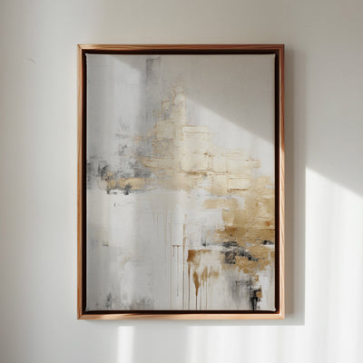 Canvas Wall Art Stretched Over Wooden Frame with Floating Frame and Gold Smoke Painting CV4168 - Al Rugaib Furniture