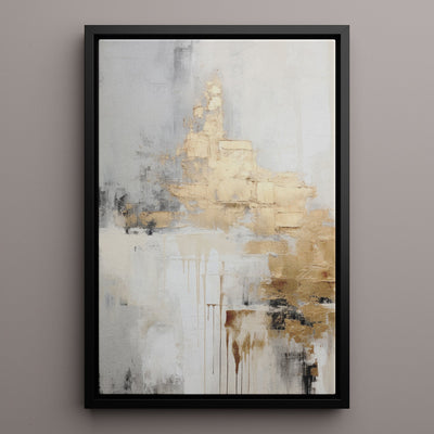 Canvas Wall Art Stretched Over Wooden Frame with Floating Frame and Gold Smoke Painting CV4168 - Al Rugaib Furniture
