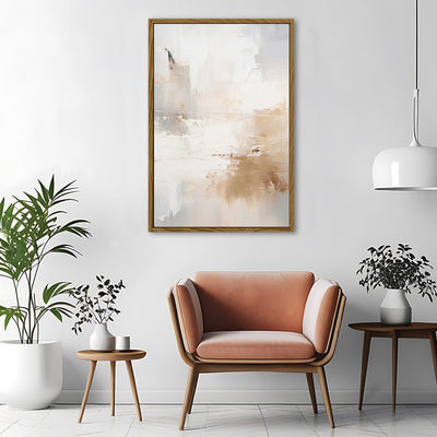 Canvas Wall Art Stretched Over Wooden Frame with Floating Frame and Gold Smoke Painting CV4169 - Al Rugaib Furniture