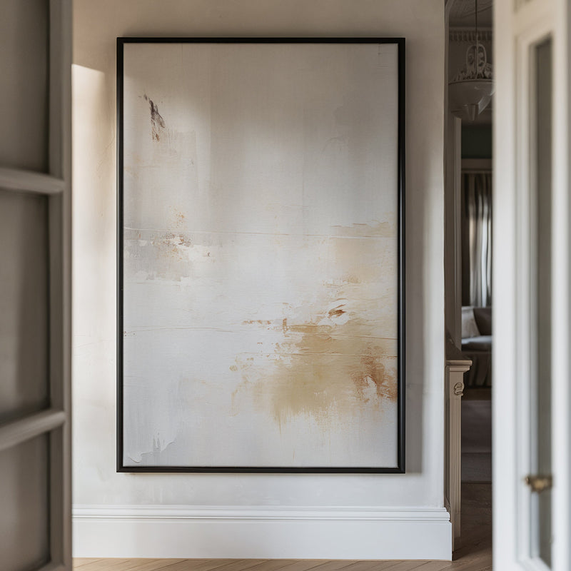 Canvas Wall Art Stretched Over Wooden Frame with Floating Frame and Gold Smoke Painting CV4169 - Al Rugaib Furniture