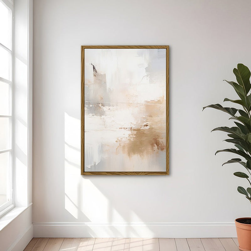 Canvas Wall Art Stretched Over Wooden Frame with Floating Frame and Gold Smoke Painting CV4169 - Al Rugaib Furniture