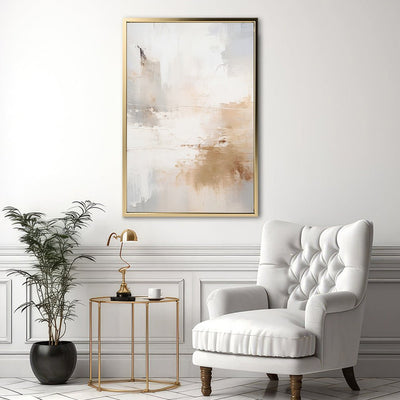 Canvas Wall Art Stretched Over Wooden Frame with Floating Frame and Gold Smoke Painting CV4169 - Al Rugaib Furniture