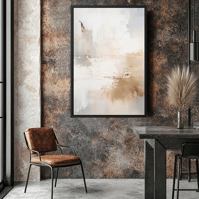 Canvas Wall Art Stretched Over Wooden Frame with Floating Frame and Gold Smoke Painting CV4169 - Al Rugaib Furniture