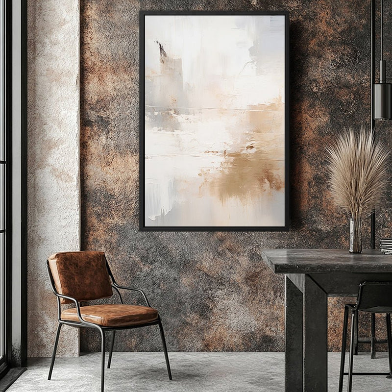 Canvas Wall Art Stretched Over Wooden Frame with Floating Frame and Gold Smoke Painting CV4169 - Al Rugaib Furniture
