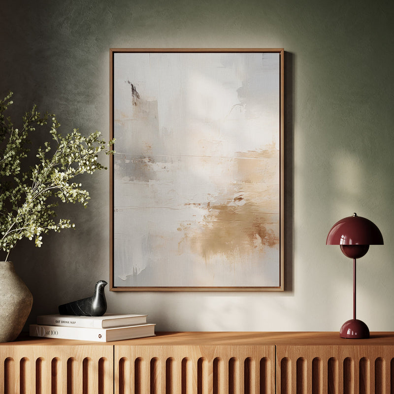 Canvas Wall Art Stretched Over Wooden Frame with Floating Frame and Gold Smoke Painting CV4169 - Al Rugaib Furniture