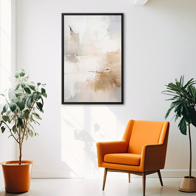 Canvas Wall Art Stretched Over Wooden Frame with Floating Frame and Gold Smoke Painting CV4169 - Al Rugaib Furniture