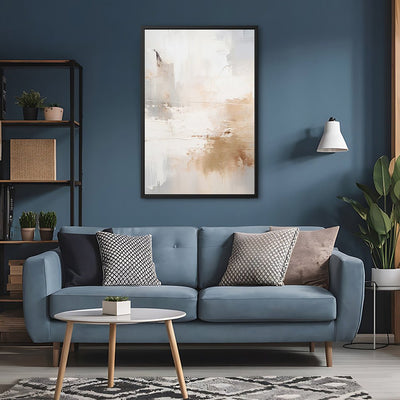 Canvas Wall Art Stretched Over Wooden Frame with Floating Frame and Gold Smoke Painting CV4169 - Al Rugaib Furniture