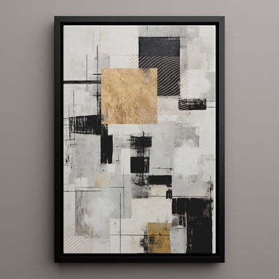 Canvas Wall Art Stretched Over Wooden Frame with Floating Frame and Gold Smoke Painting CV4170 - Al Rugaib Furniture