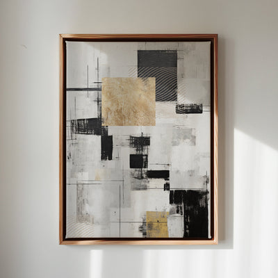 Canvas Wall Art Stretched Over Wooden Frame with Floating Frame and Gold Smoke Painting CV4170 - Al Rugaib Furniture