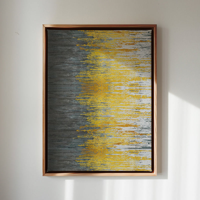 Canvas Wall Art Stretched Over Wooden Frame with Floating Frame and Golden Forest Abstract Painting CV4171 - Al Rugaib Furniture