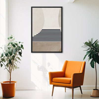 Canvas Wall Art Stretched Over Wooden Frame with Floating Frame and Golden Horse Abstract Painting CV4173 - Al Rugaib Furniture