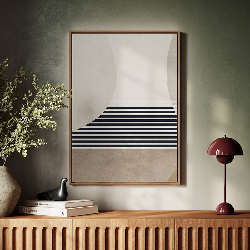 Canvas Wall Art Stretched Over Wooden Frame with Floating Frame and Golden Horse Abstract Painting CV4173 - Al Rugaib Furniture