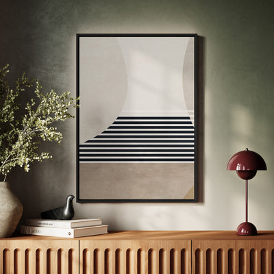 Canvas Wall Art Stretched Over Wooden Frame with Floating Frame and Golden Horse Abstract Painting CV4173 - Al Rugaib Furniture