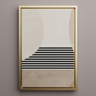 Canvas Wall Art Stretched Over Wooden Frame with Floating Frame and Golden Horse Abstract Painting CV4173 - Al Rugaib Furniture