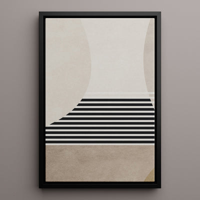 Canvas Wall Art Stretched Over Wooden Frame with Floating Frame and Golden Horse Abstract Painting CV4173 - Al Rugaib Furniture