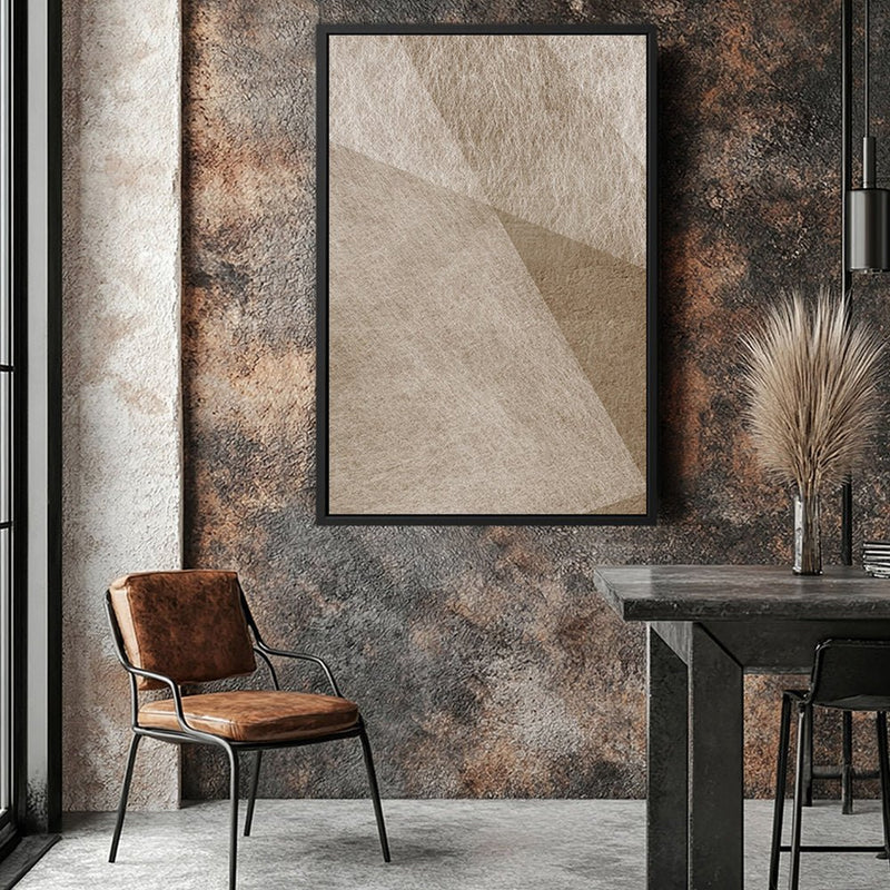 Canvas Wall Art Stretched Over Wooden Frame with Floating Frame and Golden Horse Abstract Painting CV4174 - Al Rugaib Furniture