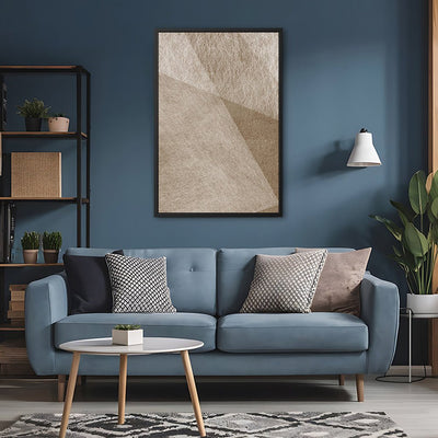 Canvas Wall Art Stretched Over Wooden Frame with Floating Frame and Golden Horse Abstract Painting CV4174 - Al Rugaib Furniture