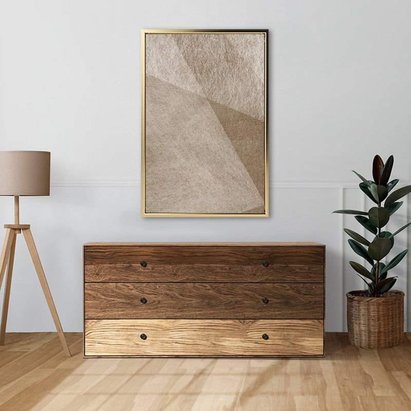 Canvas Wall Art Stretched Over Wooden Frame with Floating Frame and Golden Horse Abstract Painting CV4174 - Al Rugaib Furniture