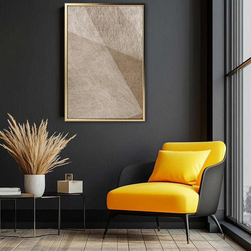 Canvas Wall Art Stretched Over Wooden Frame with Floating Frame and Golden Horse Abstract Painting CV4174 - Al Rugaib Furniture