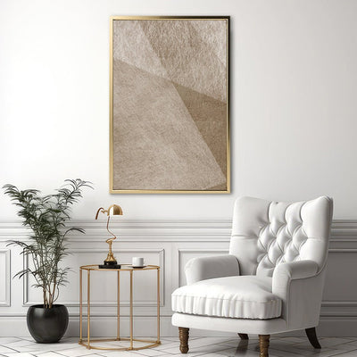 Canvas Wall Art Stretched Over Wooden Frame with Floating Frame and Golden Horse Abstract Painting CV4174 - Al Rugaib Furniture