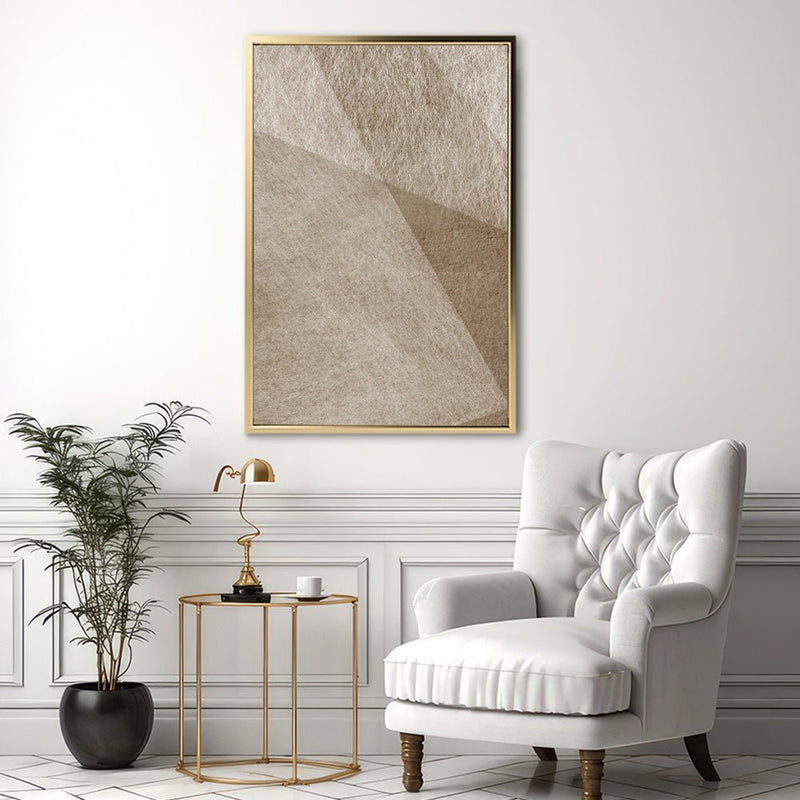 Canvas Wall Art Stretched Over Wooden Frame with Floating Frame and Golden Horse Abstract Painting CV4174 - Al Rugaib Furniture